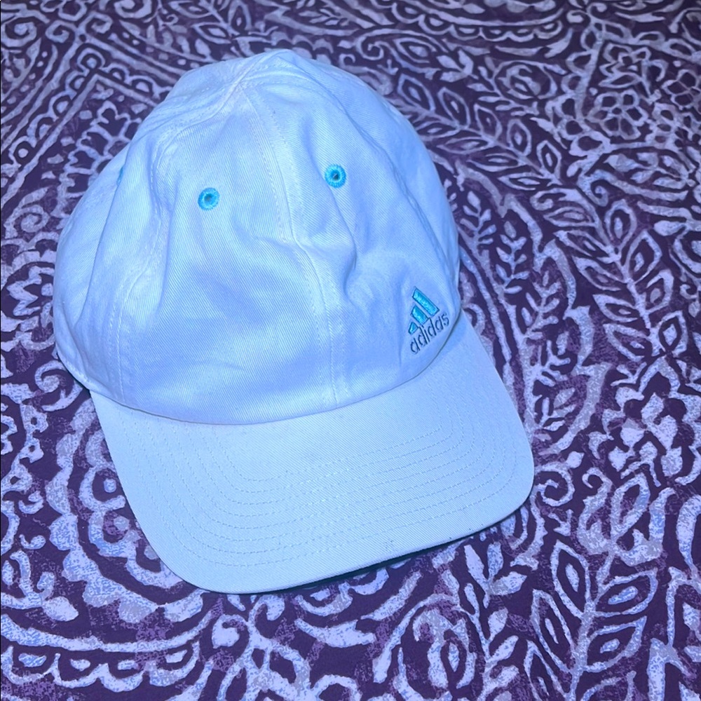 Adidas Aeroready White Cap with Teal Accents